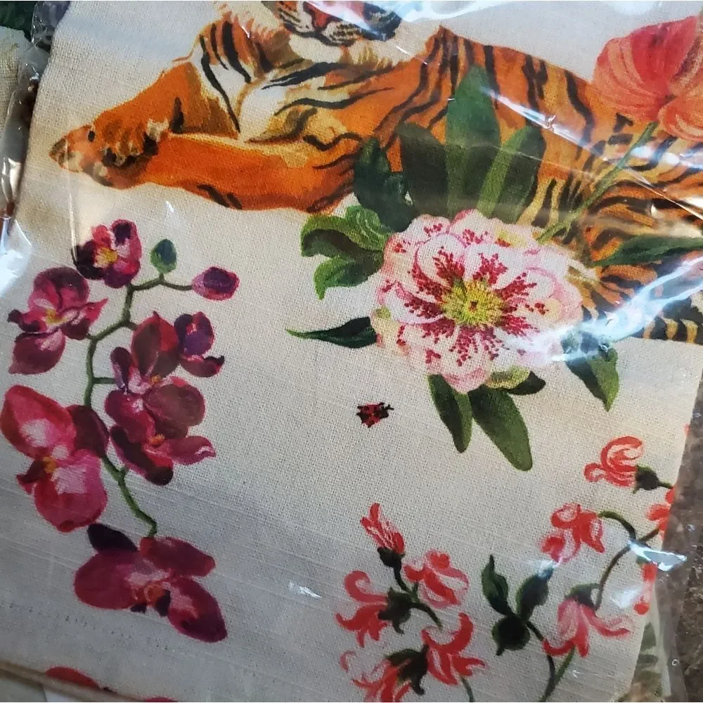 Anthropologie Tropical Tiger Print Dish Towel